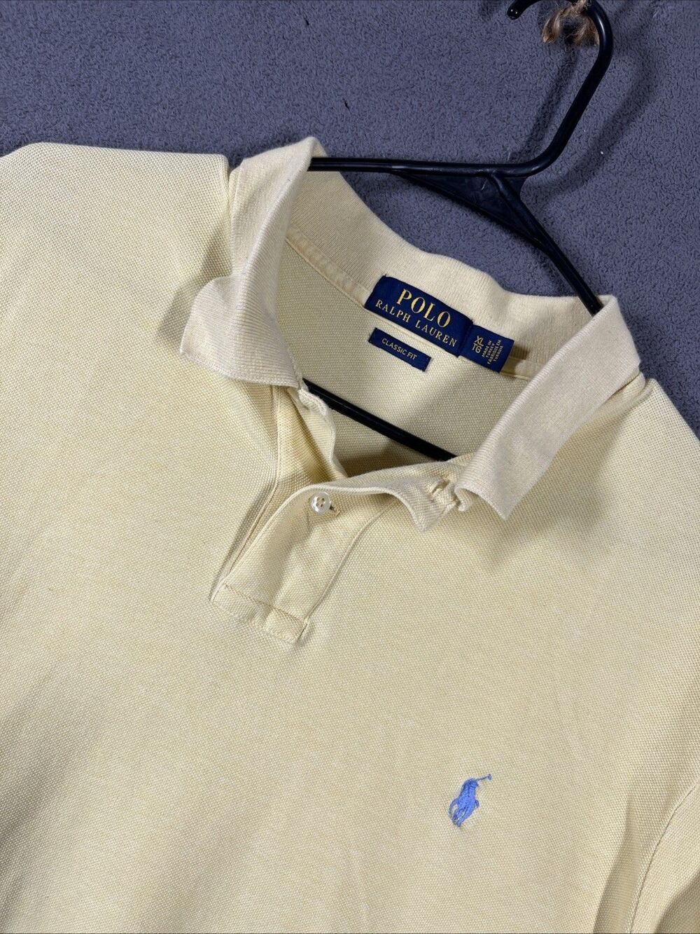Polo Ralph Lauren Men's Golf Shirt XL Yellow Classic Fit Short Sleeve Textured
